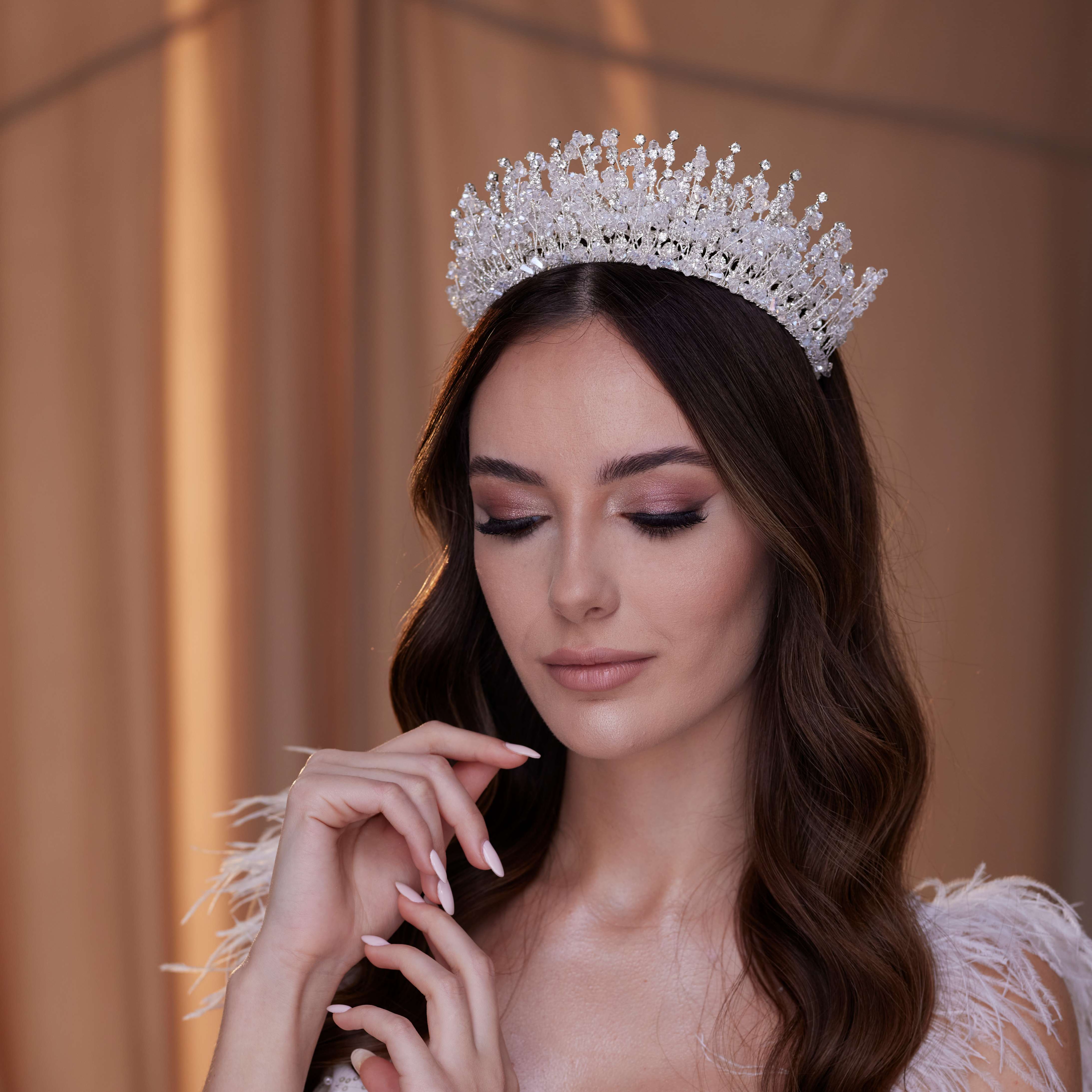 Crystal Rhinestone Bridal Tiara - Glamourous Grace