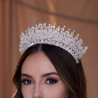 Crystal Rhinestone Bridal Tiara - Glamourous Grace