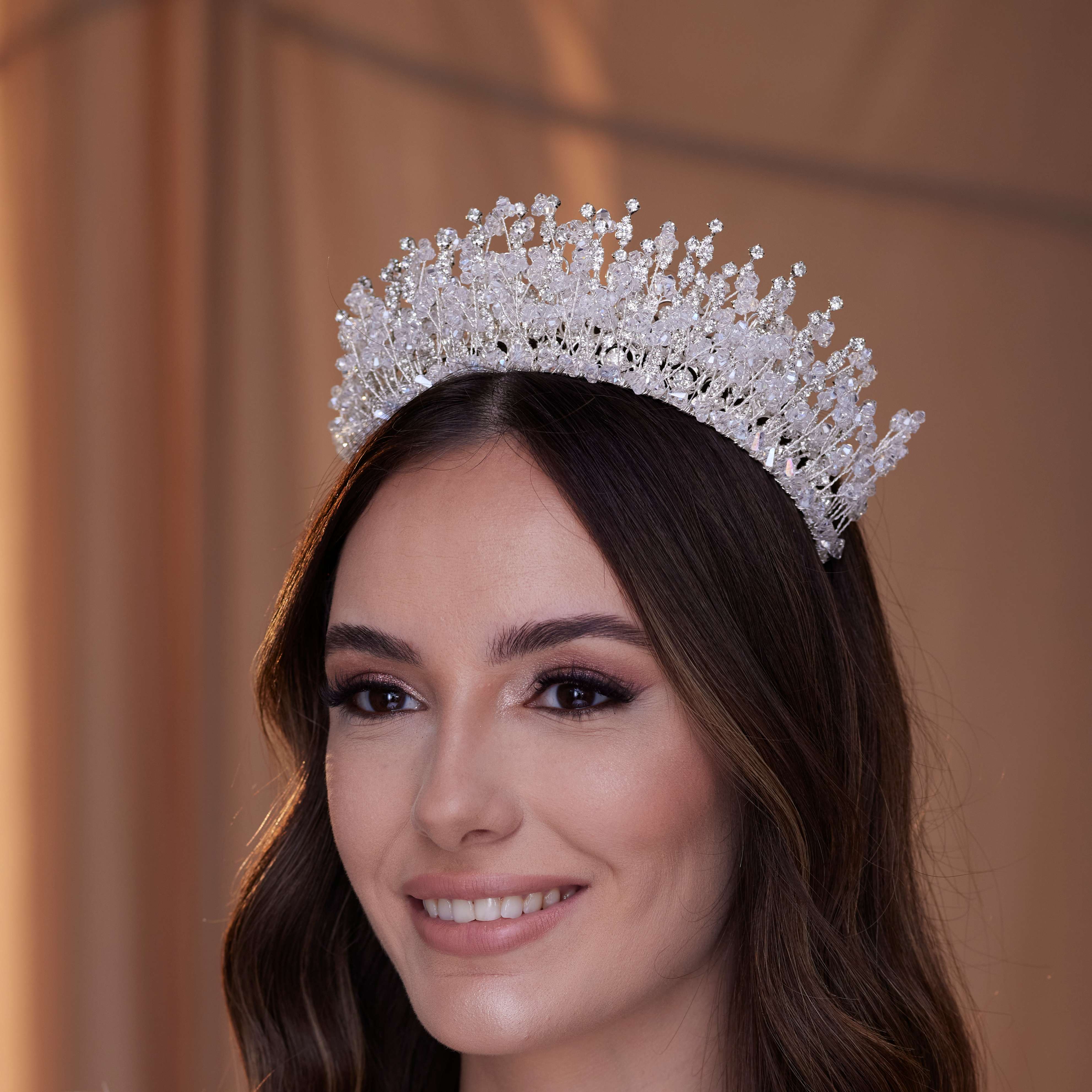 Crystal Rhinestone Bridal Tiara - Glamourous Grace