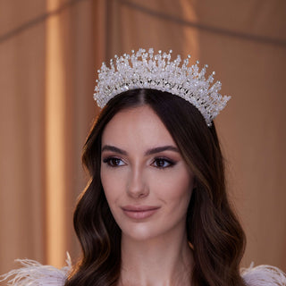 Crystal Rhinestone Bridal Tiara - Glamourous Grace