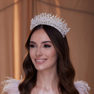 Crystal Rhinestone Bridal Tiara - Glamourous Grace