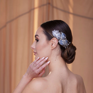 Elegant Resin Leaf and Crystal Beaded Headpiece - Glamourous Grace