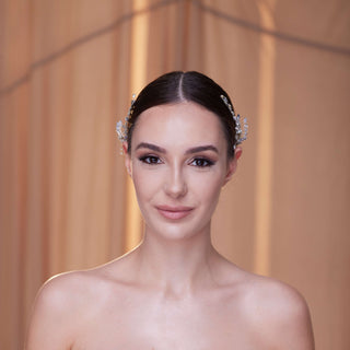 Two-Piece Crystal Beaded Headpiece - Glamourous Grace