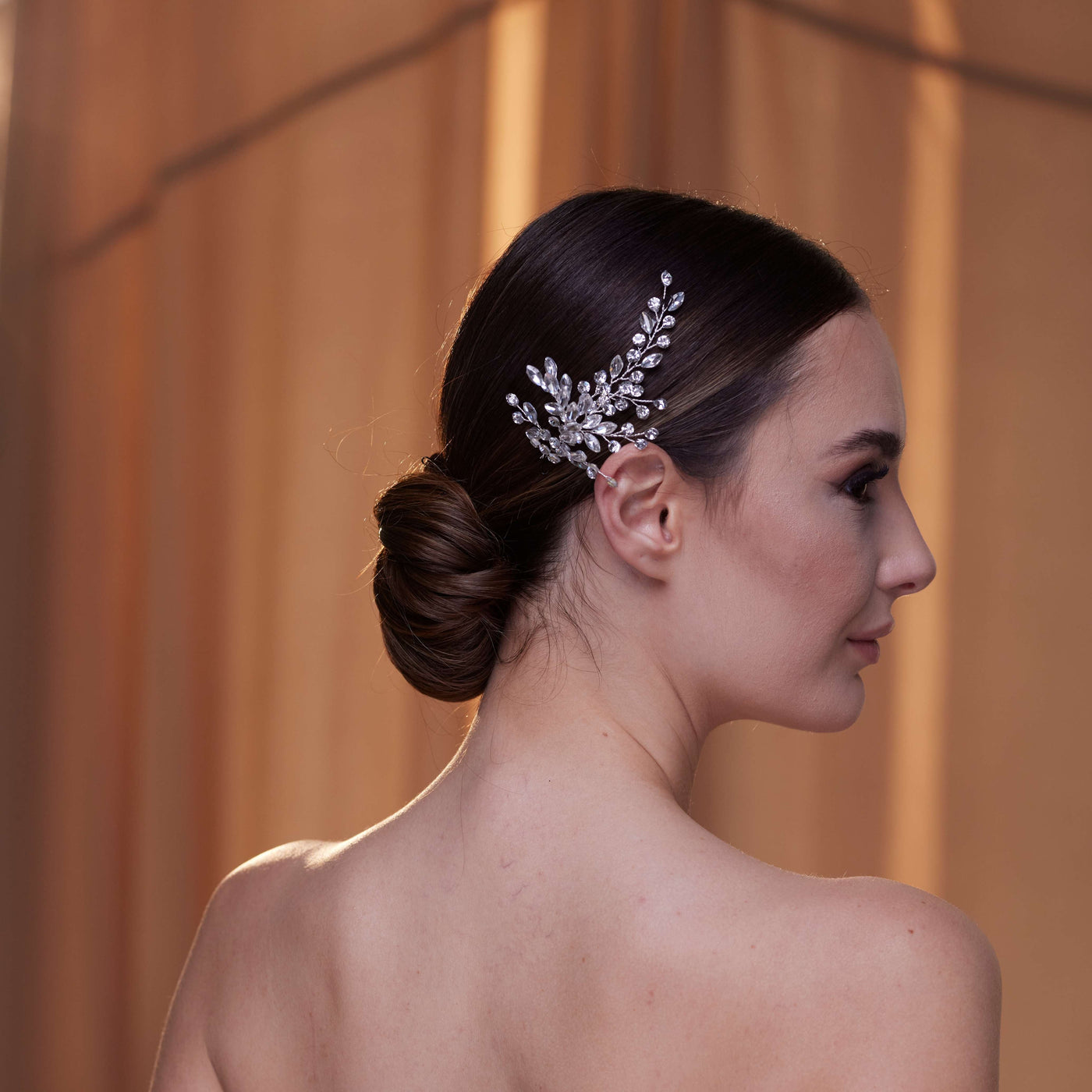 Two-Piece Crystal Beaded Headpiece - Glamourous Grace