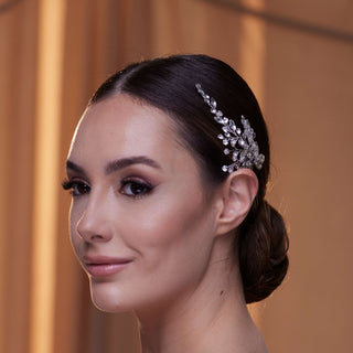 Two-Piece Crystal Beaded Headpiece - Glamourous Grace