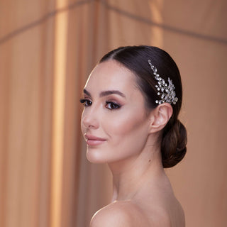 Two-Piece Crystal Beaded Headpiece - Glamourous Grace