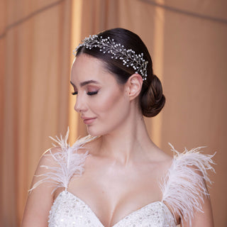 Crystal and Pearl Bridal Hairvine - Glamourous Grace