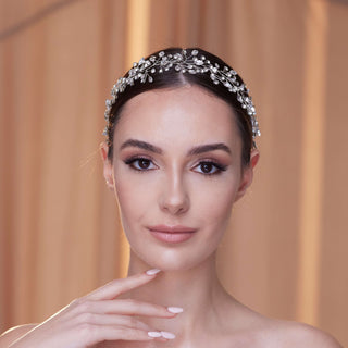 Delicate Crystal Bead and Rhinestone Hair Vine - Glamourous Grace