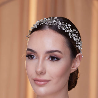 Delicate Crystal Bead and Rhinestone Hair Vine - Glamourous Grace