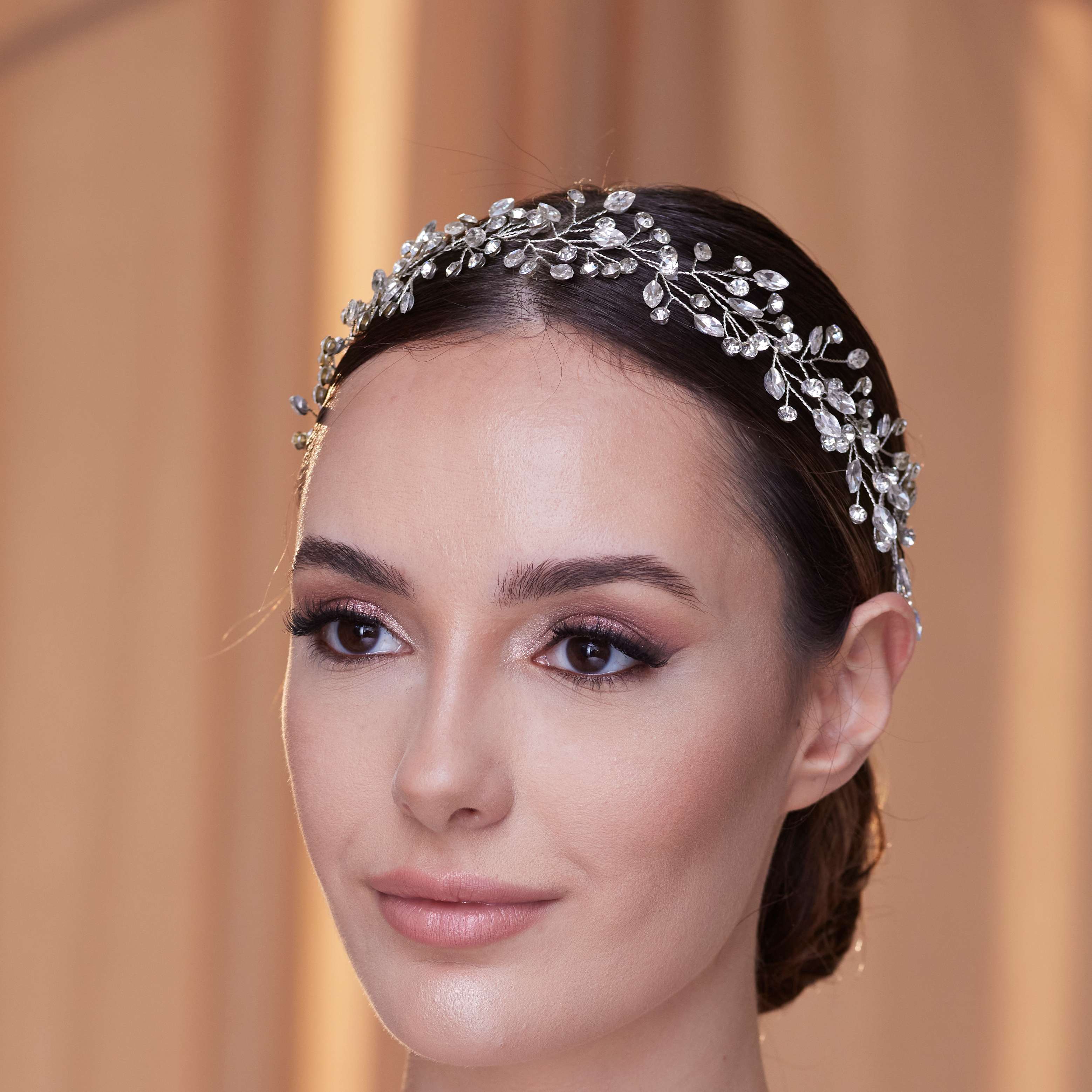 Delicate Crystal Bead and Rhinestone Hair Vine - Glamourous Grace