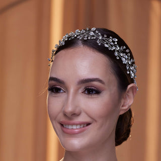 Delicate Crystal Bead and Rhinestone Hair Vine - Glamourous Grace