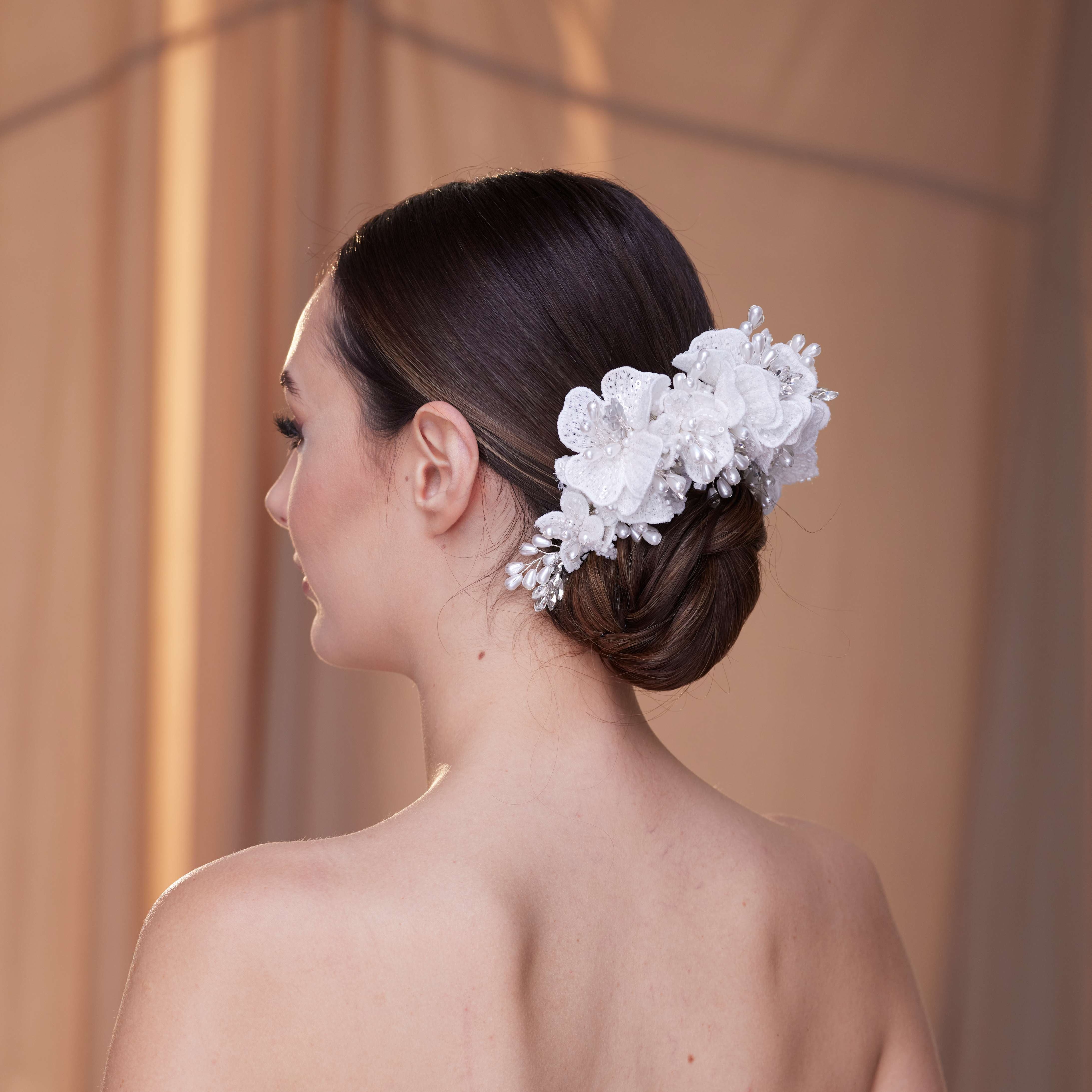 Elegant Hair Vine with Felt Flowers - Glamourous Grace