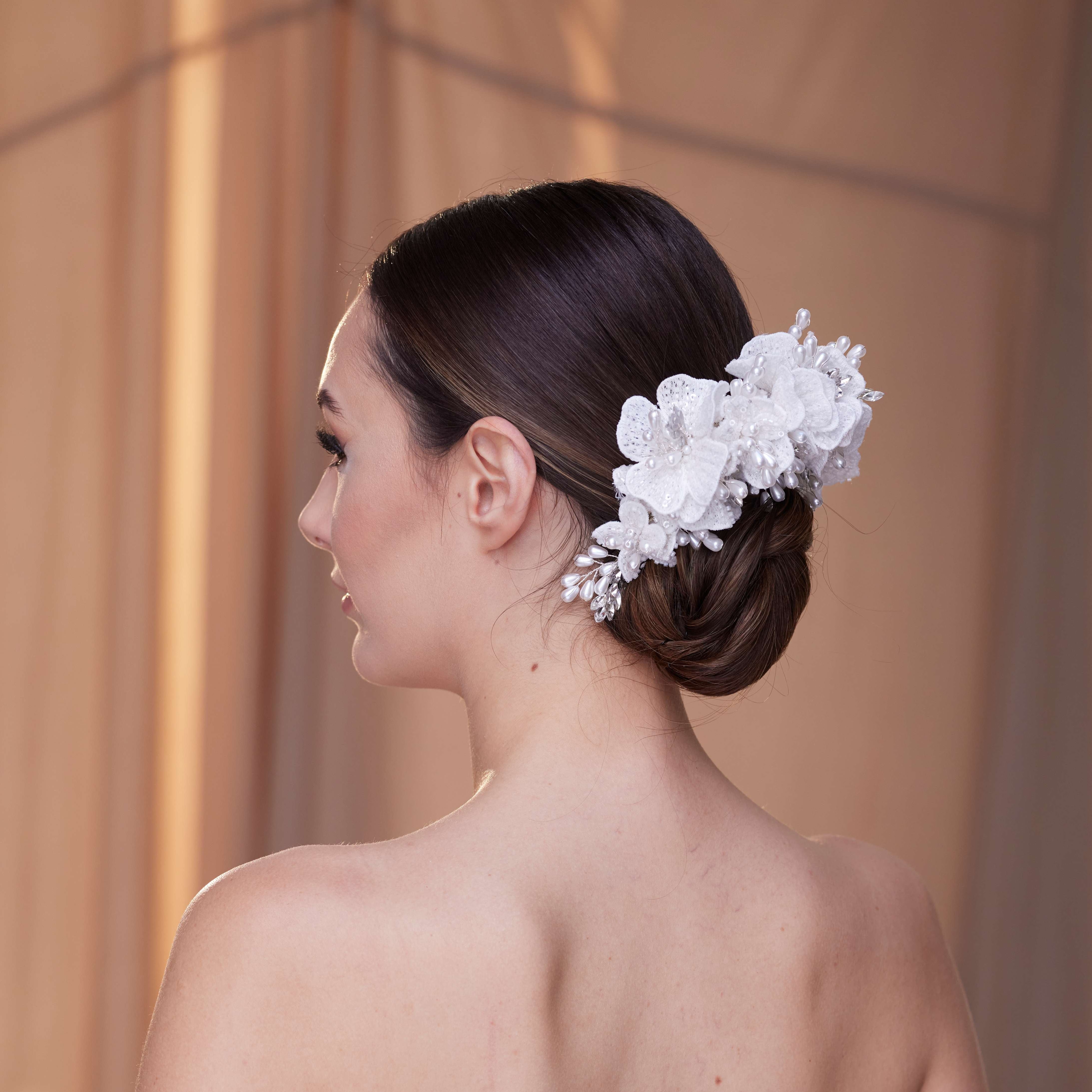 Elegant Hair Vine with Felt Flowers - Glamourous Grace