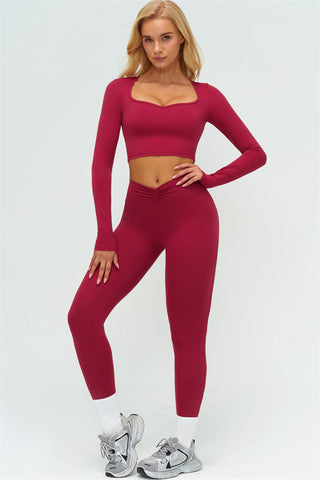 The Lushness Long Sleeve Crop top Leggings 2-Piece Set