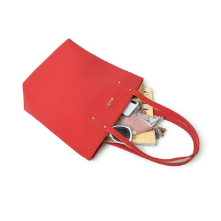 Era Vegan Leather Tote - Coral Red - Glamourous Grace