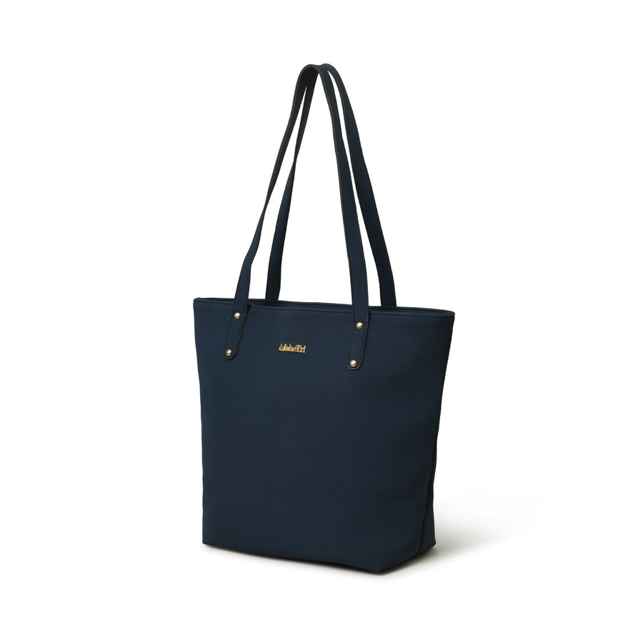 Era Vegan Leather Tote - Navy Blue - Glamourous Grace