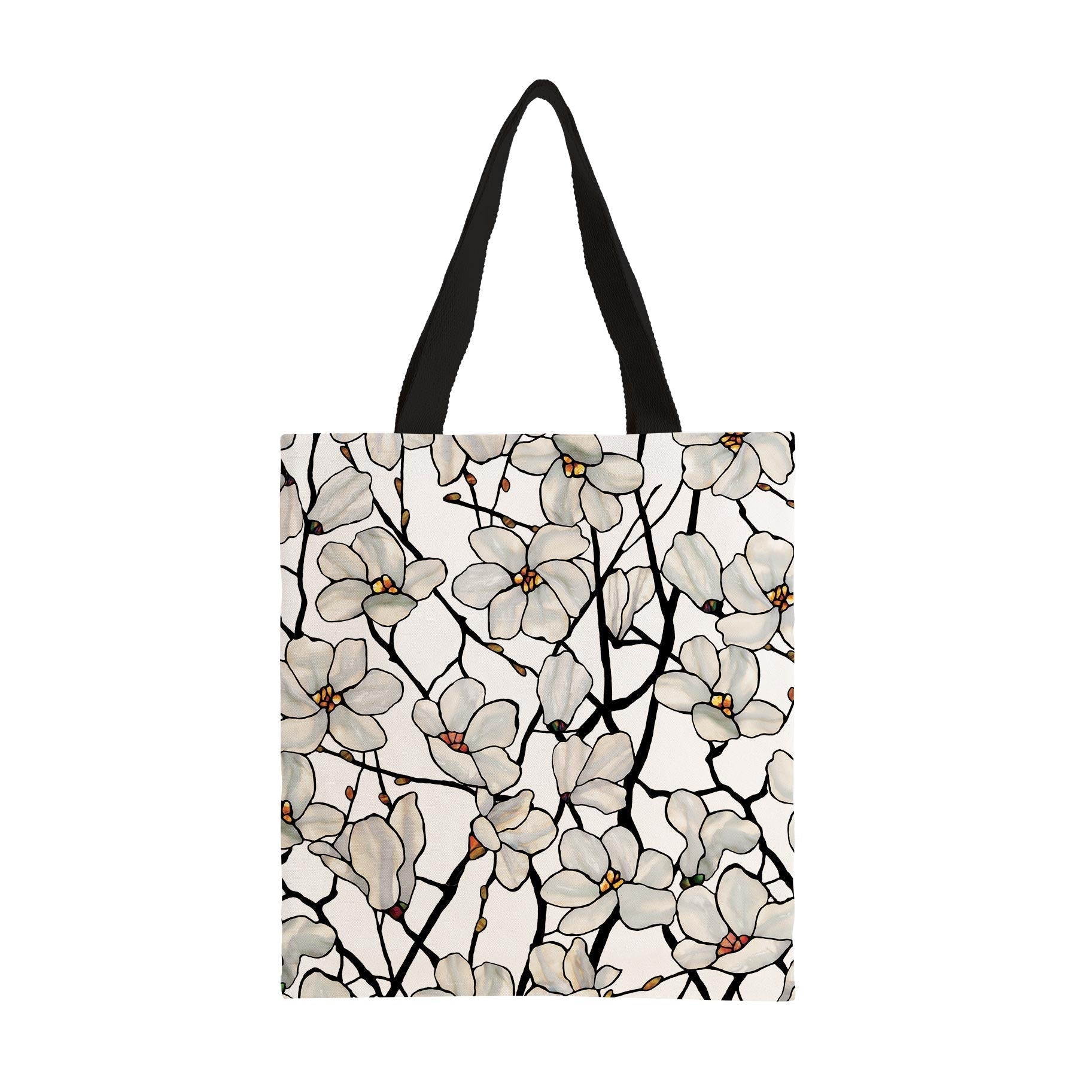 Tiffany Magnolia Canvas Magazine Tote – Slim Vertical Tote Bag