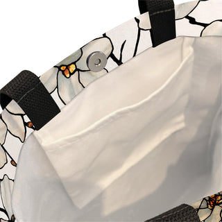 Tiffany Magnolia Canvas Magazine Tote – Slim Vertical Tote Bag