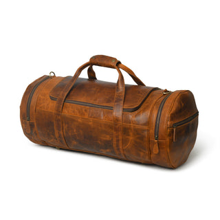 Leather Gym Travel Bag, Round - Glamourous Grace