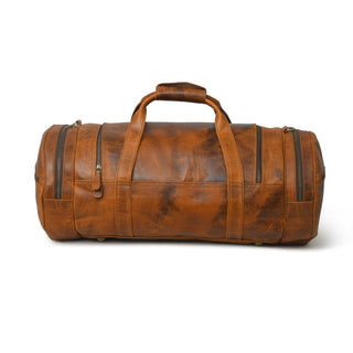 Leather Gym Travel Bag, Round - Glamourous Grace