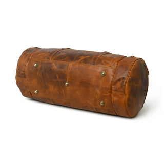 Leather Gym Travel Bag, Round - Glamourous Grace