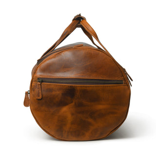 Leather Gym Travel Bag, Round - Glamourous Grace