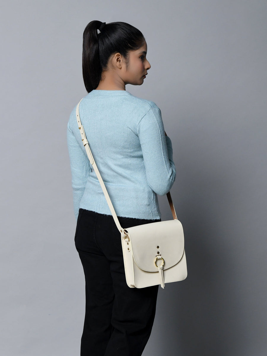 White Elegance Crossbody Sling Bag - Glamourous Grace