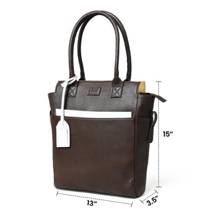 Chestnut Charm Brown Leather Tote - Glamourous Grace
