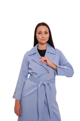 Jackie Trench Coat in Sky Blue