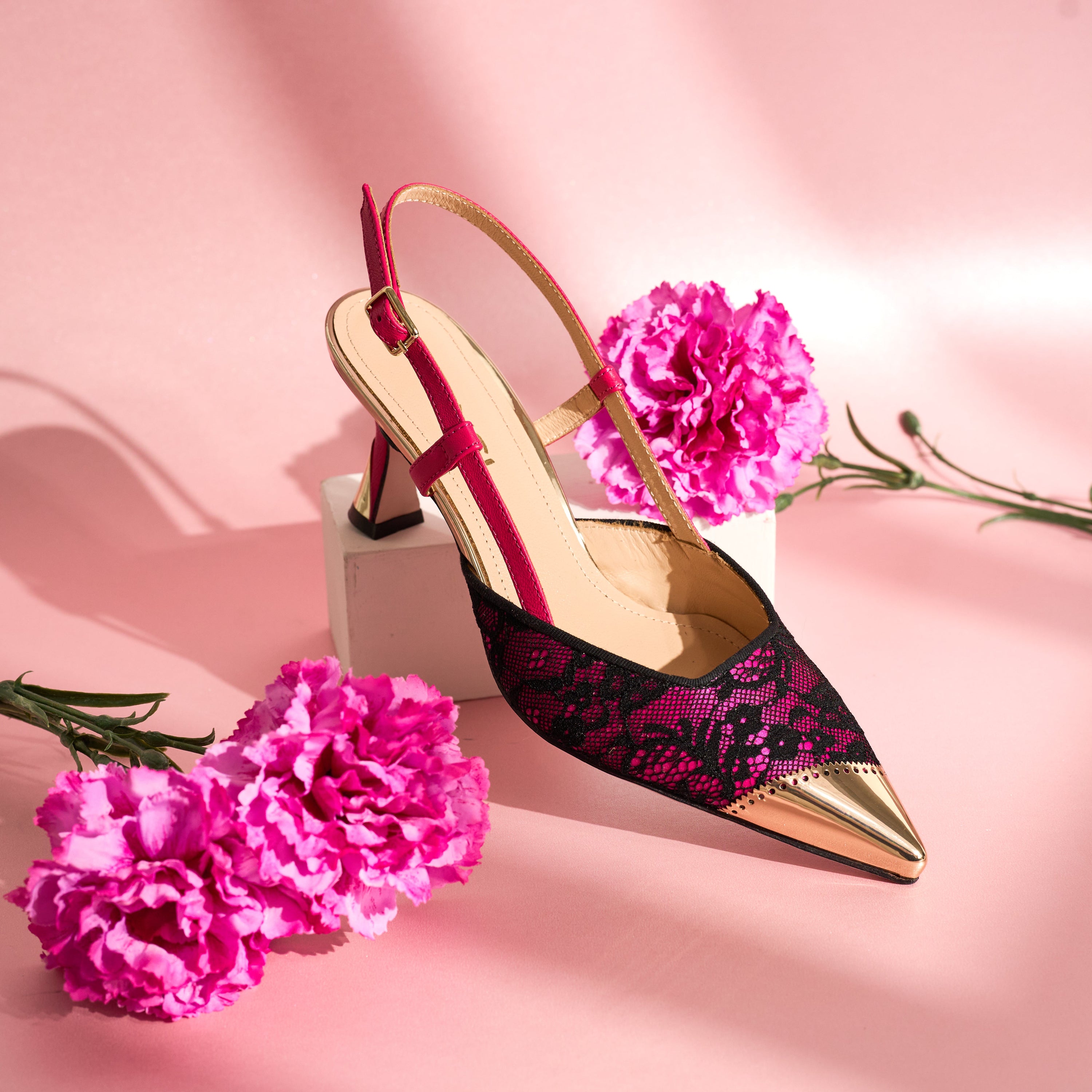 The Bali Fuchsia Leather Slingback Women Sandal - Glamourous Grace