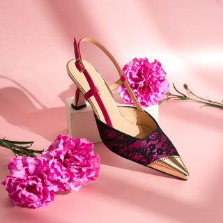 The Bali Fuchsia Leather Slingback Women Sandal - Glamourous Grace