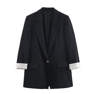 Women's Jacket Black Oversized Blazer BYMANYC ® New York WALL STREET STRIPED CUFFS - New Collection