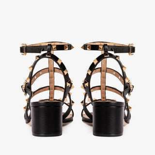 The Nejapa Black Multi Strap Leather Women Sandal - Glamourous Grace