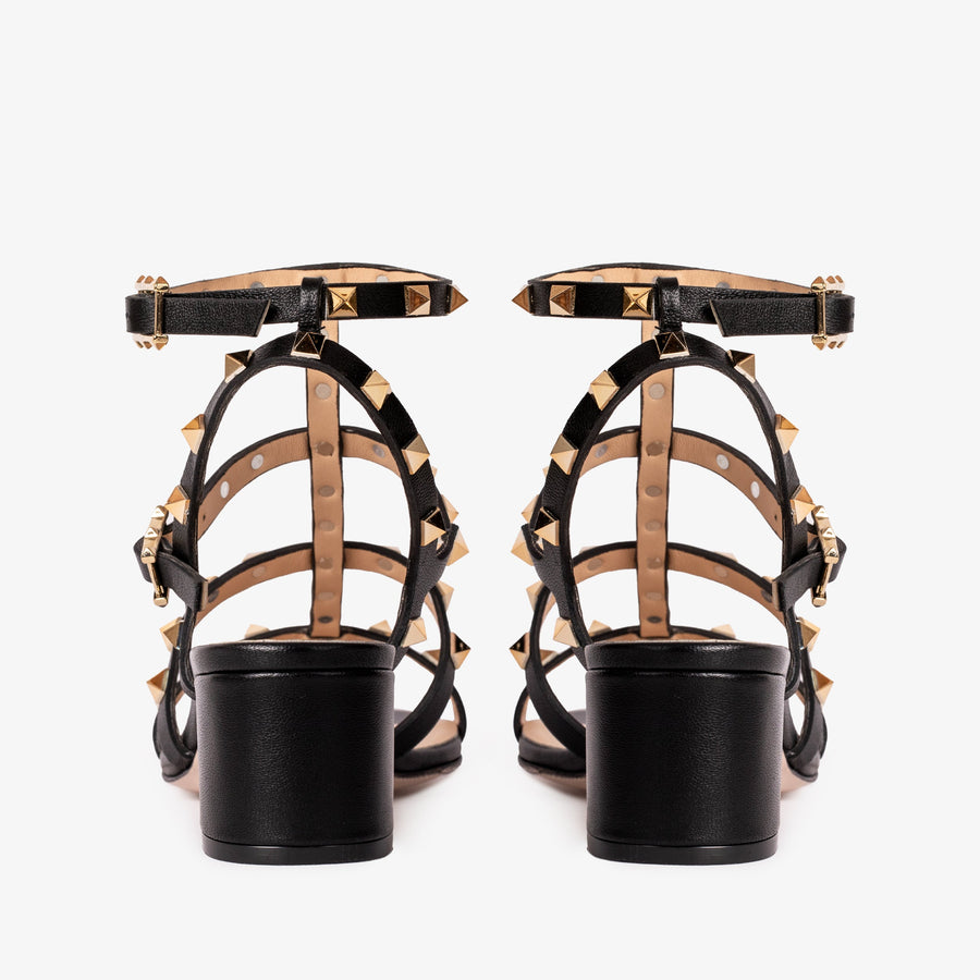 The Nejapa Black Multi Strap Leather Women Sandal - Glamourous Grace
