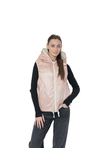 Reversible Light Insulated Vest Powder | Ivory