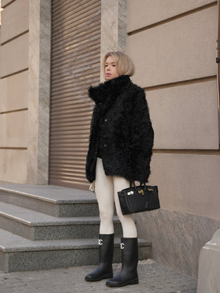 Genuine Tigrado Curly Shearling Coat