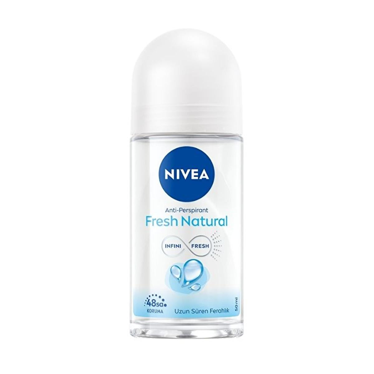 Nivea Fresh Natural Women's Roll-On Deodorant - 48 Hour Protection, Alcohol-Free, Natural Fragrance - Glamourous Grace