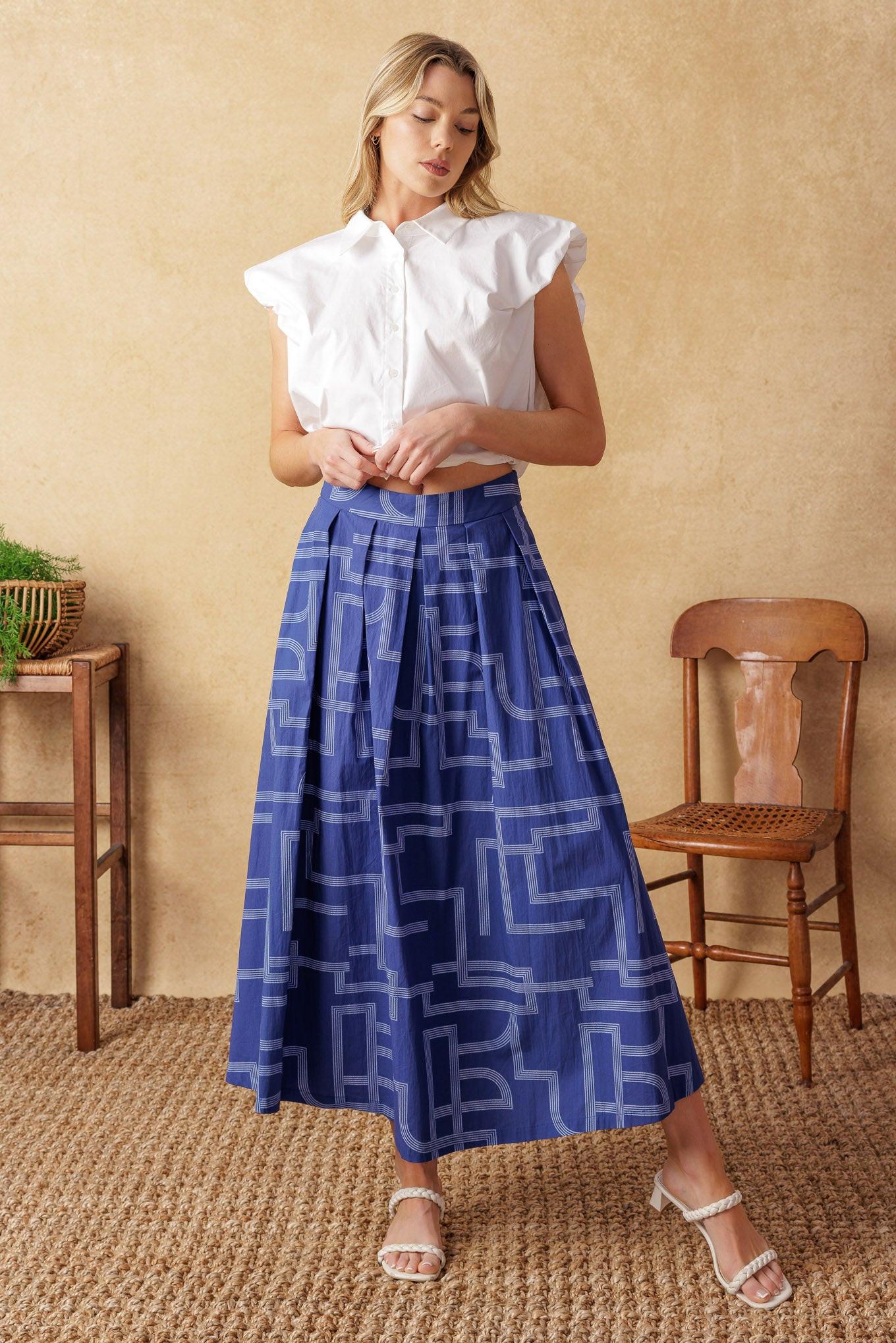 LEAVES OF TOMORROW WOVEN MIDI SKIRT - Glamourous Grace