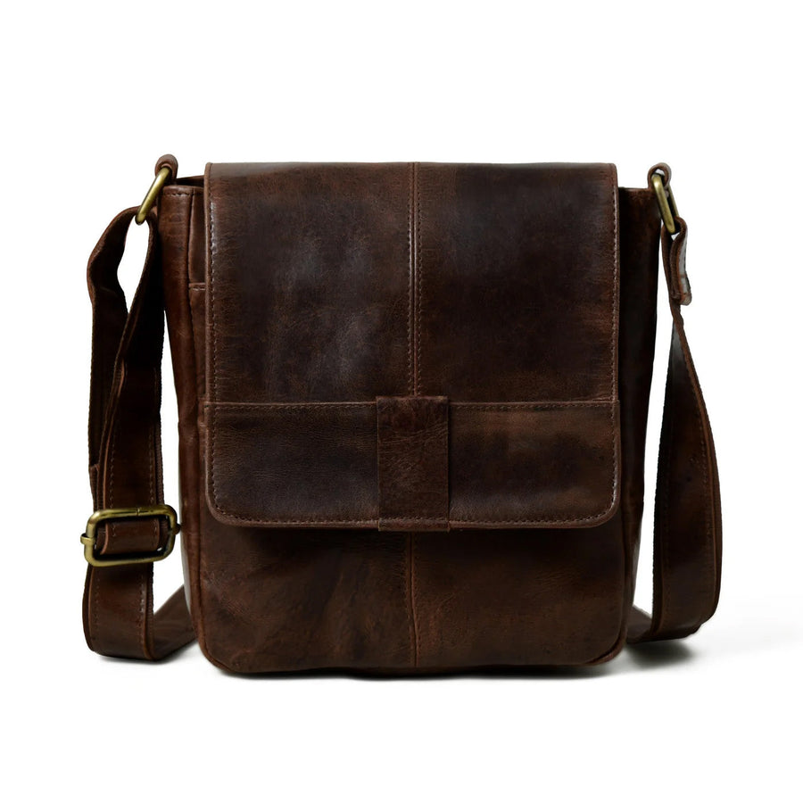 Brown Leather Crossbody Bag - Glamourous Grace