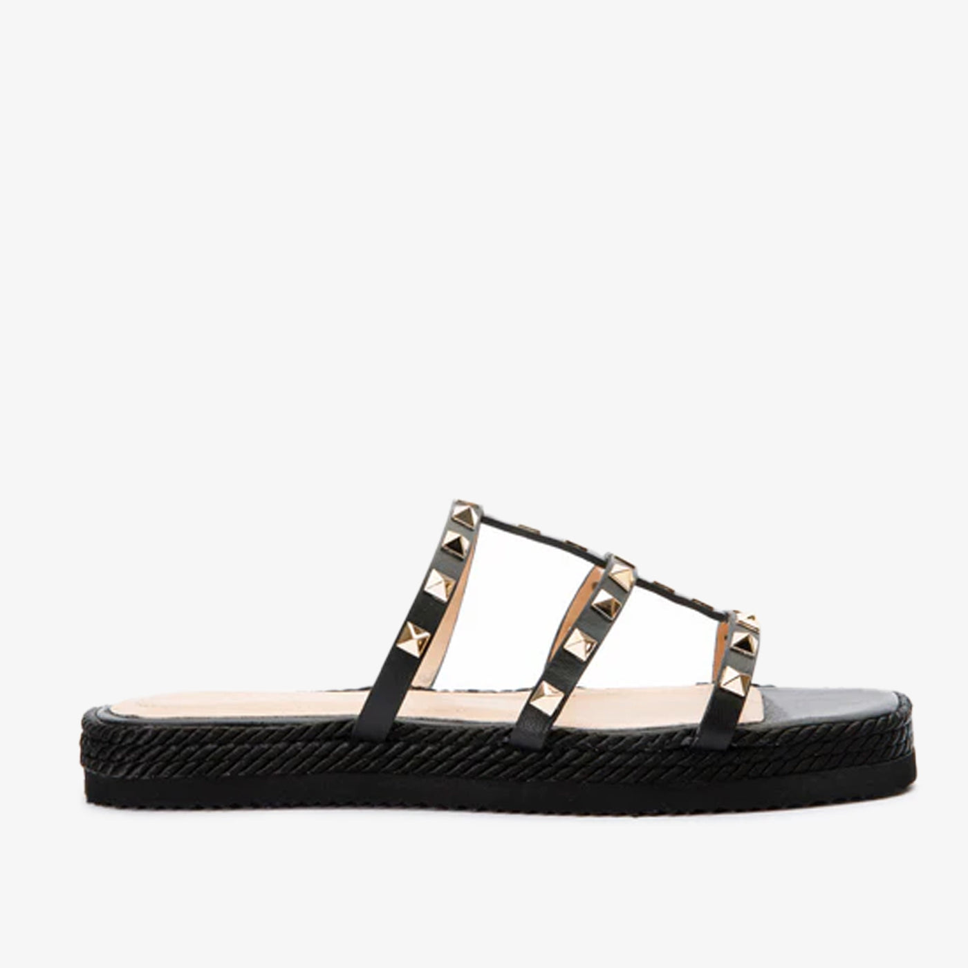 The Seul Black Leather Multi Strap Flat Women Sandal Final Sale! - Glamourous Grace