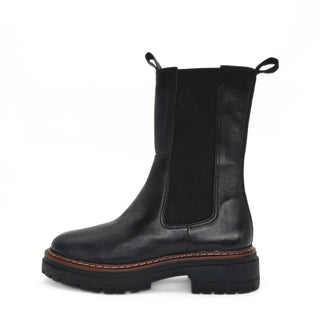 Sherry Leather Lugsole Booties - Glamourous Grace