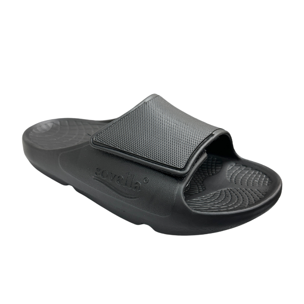 Sovella Active Recovery Sandals Men's PF Velcro Slide Black - Glamourous Grace
