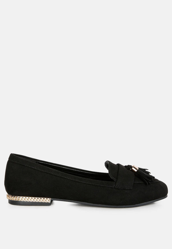 Atrika Faux Suede Tassel Loafers - Glamourous Grace