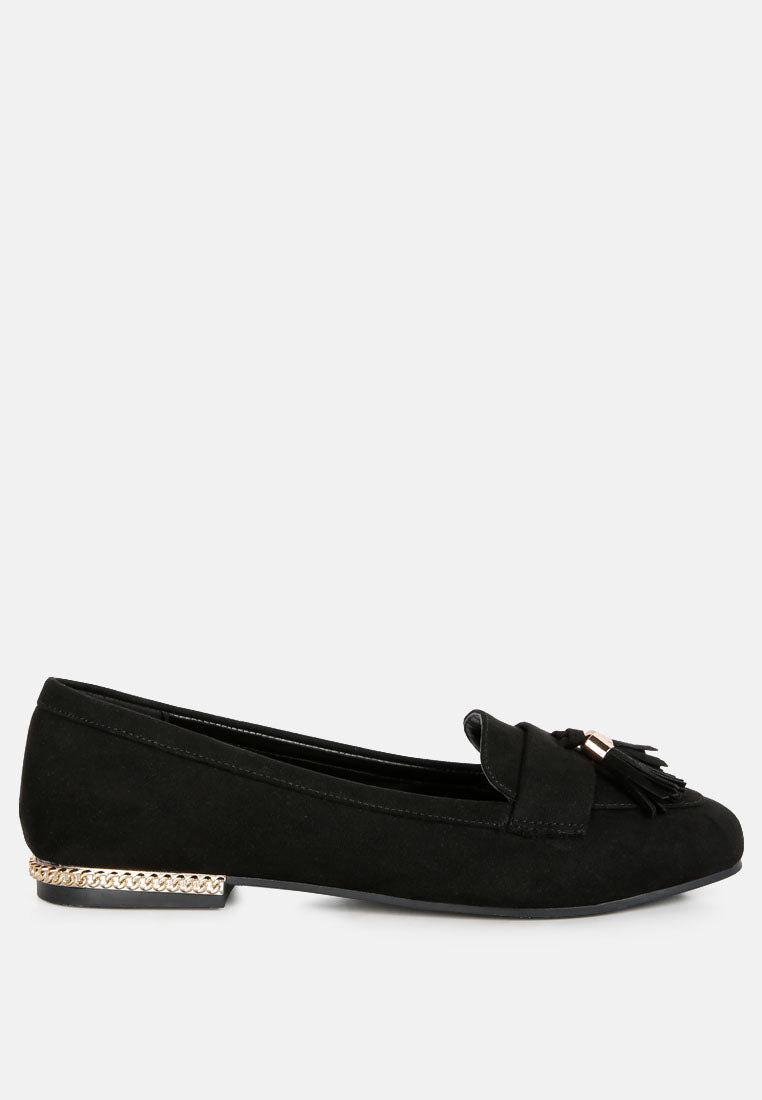Atrika Faux Suede Tassel Loafers - Glamourous Grace