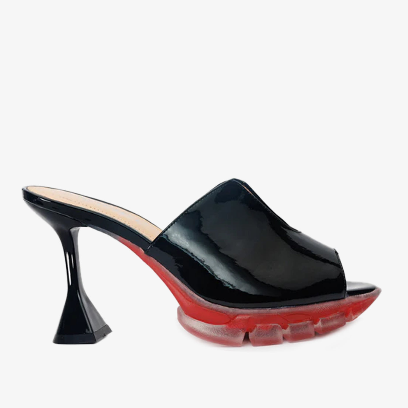 The Caratal Black Patent Leather Women Sandal - Glamourous Grace