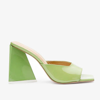 The Butterfly Block Heel Green Patent Leather Sandal Final Sale! - Glamourous Grace