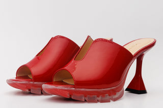 The Caratal Red Patent Leather Women Sandal - Glamourous Grace