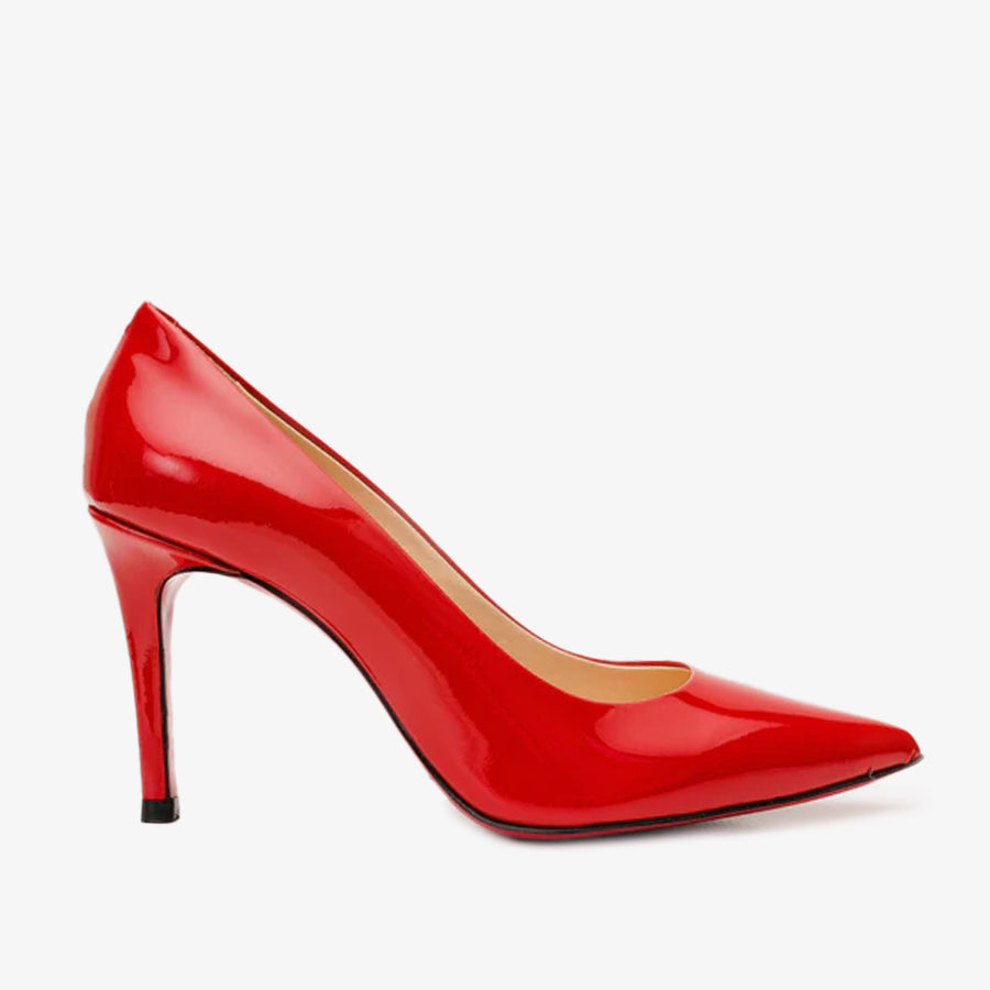 The Ege Red Leather Pump Fuchsia Sole Women Shoe - Glamourous Grace