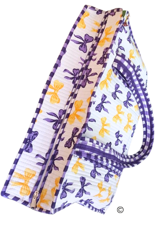 SC - Sideline Social Purple and Yellow Bow Tote bag - Glamourous Grace