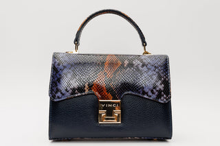 The Venezia Navy Blue Leather Handbag